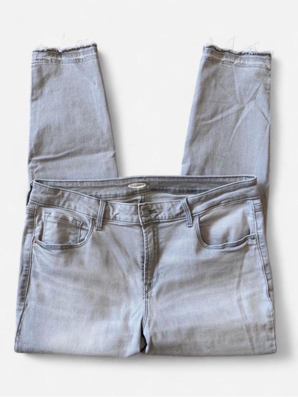 Old Navy Rockstar Super Skinny Ankle Gray Stretch Jeans | Size 12